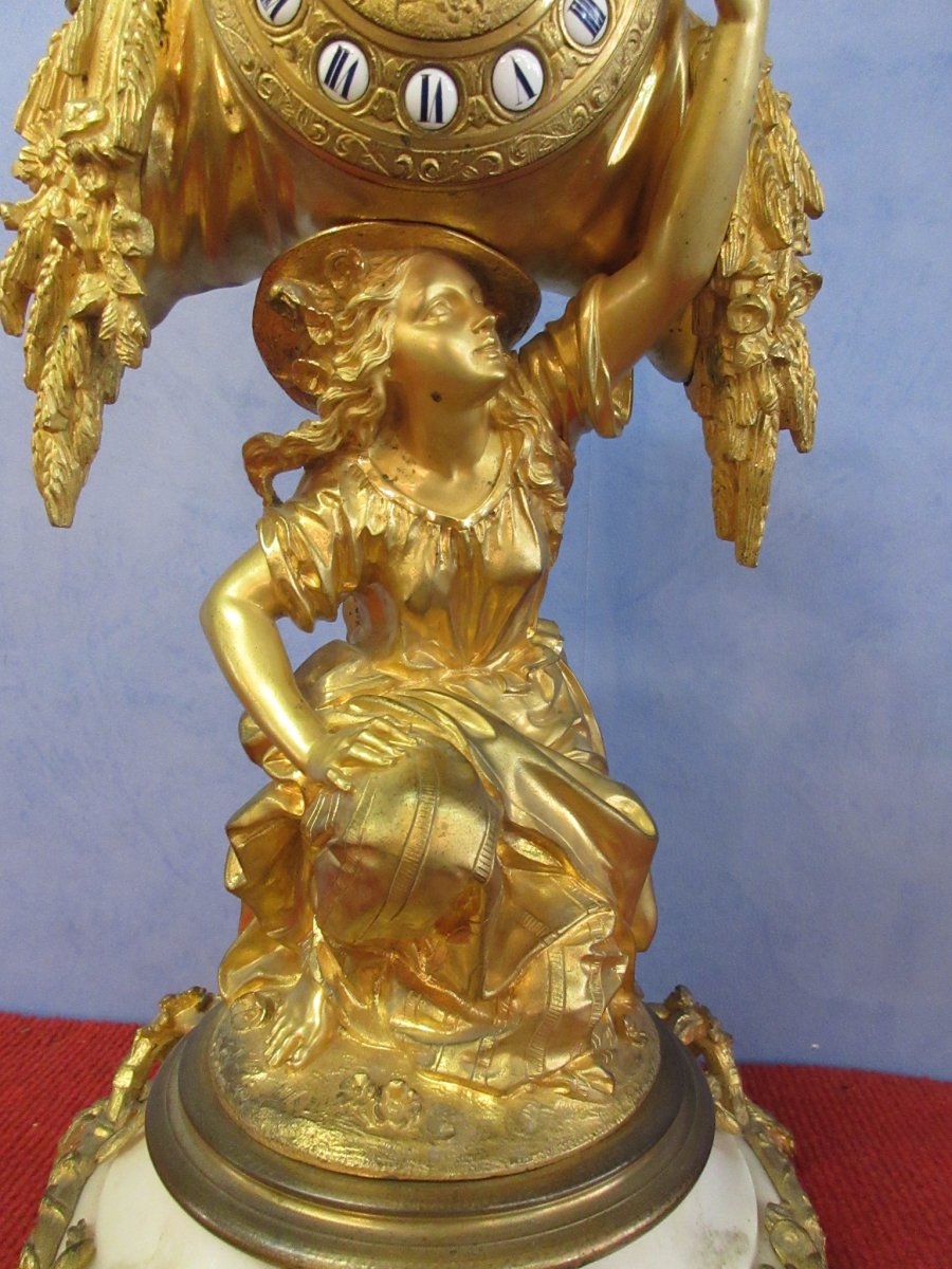 Gilt Bronze Pendulum Stamp Raingo Brothers-photo-4