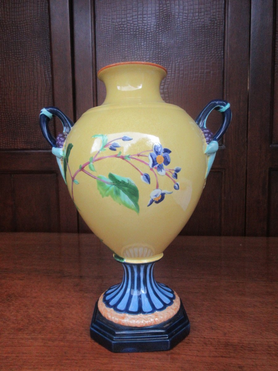 Vase Creil  Montereau Bird Decor Bee Nineteenth-photo-1