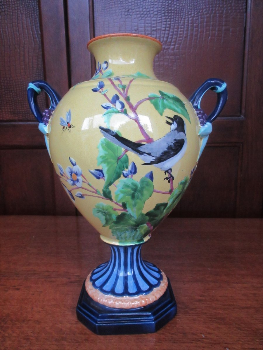 Vase Creil  Montereau Bird Decor Bee Nineteenth