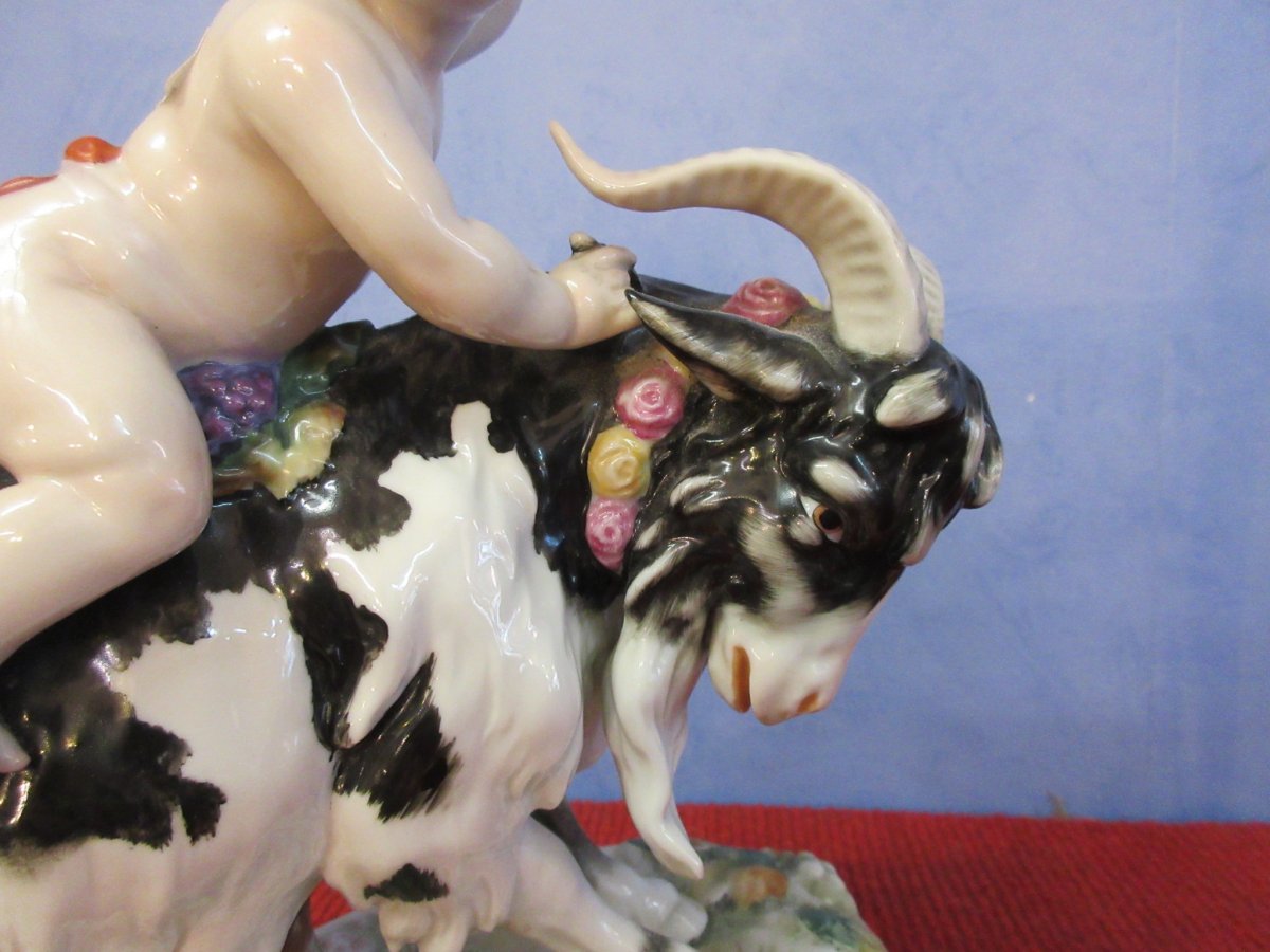 German Porcelain Group The Goat And The Child-photo-2