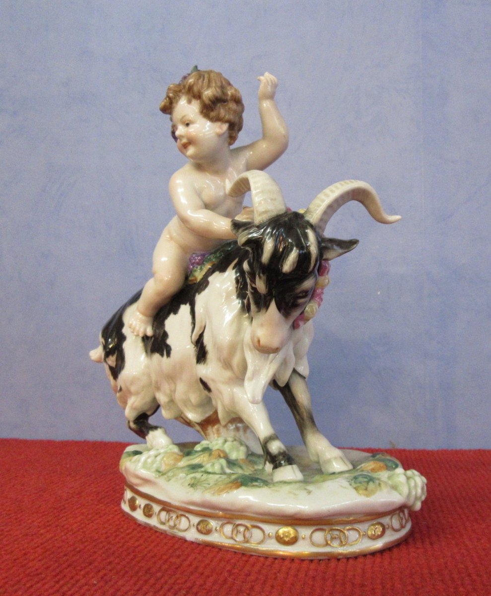 German Porcelain Group The Goat And The Child-photo-1