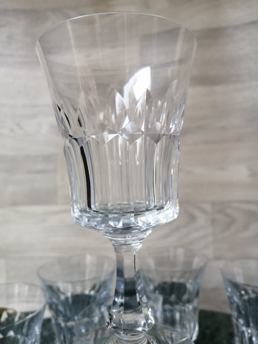 10 Crystal Baccarat Wine Glasses-photo-4
