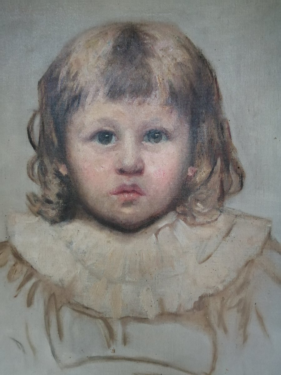 Barbara Mackay Portrait Young Girl Oil On Canvas