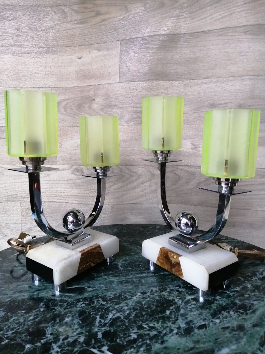 Pair Of Art Deco Lamps-photo-3