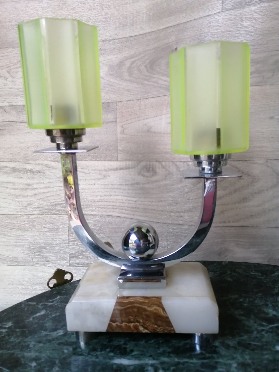 Pair Of Art Deco Lamps-photo-2