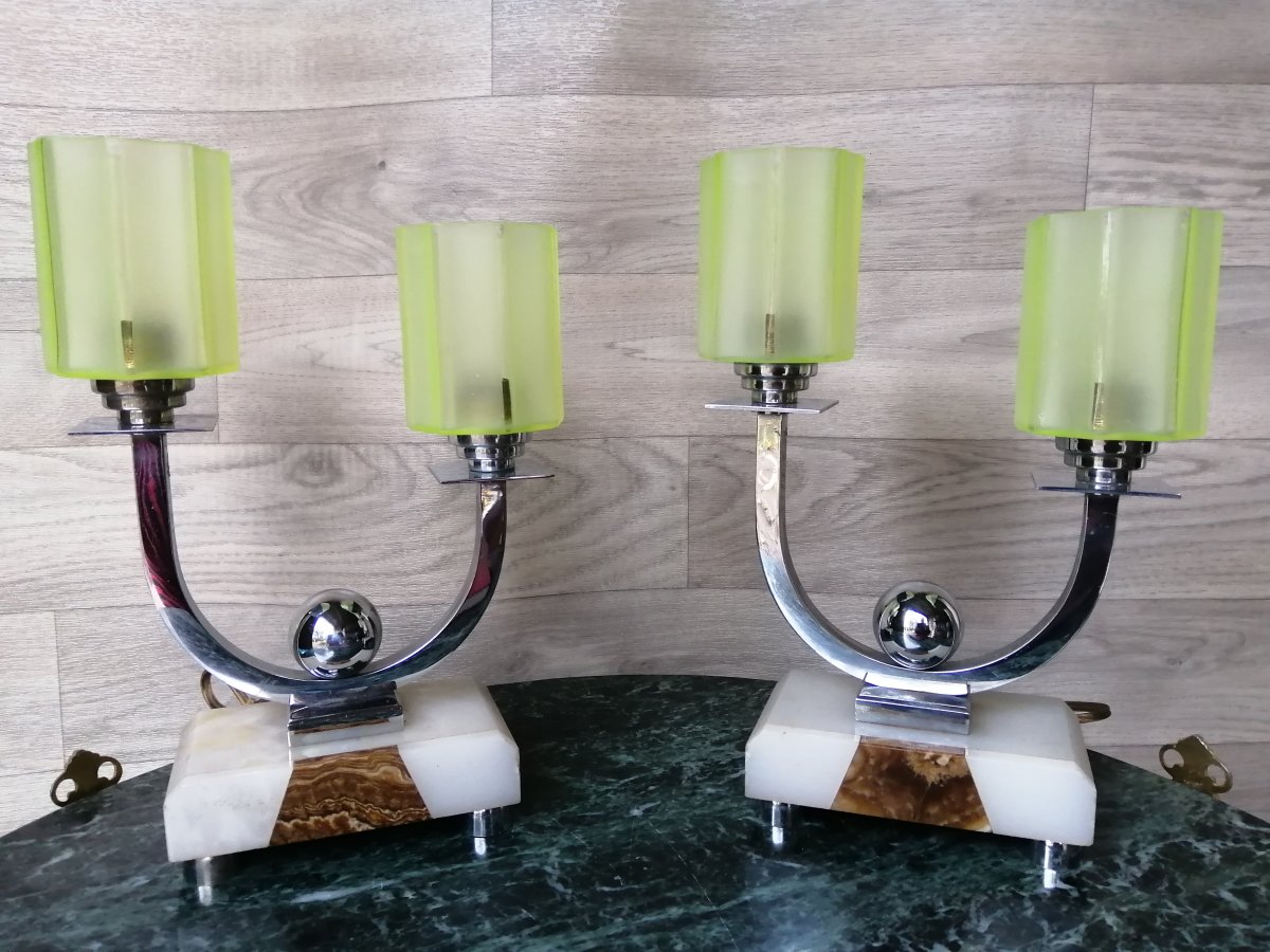 Pair Of Art Deco Lamps-photo-4