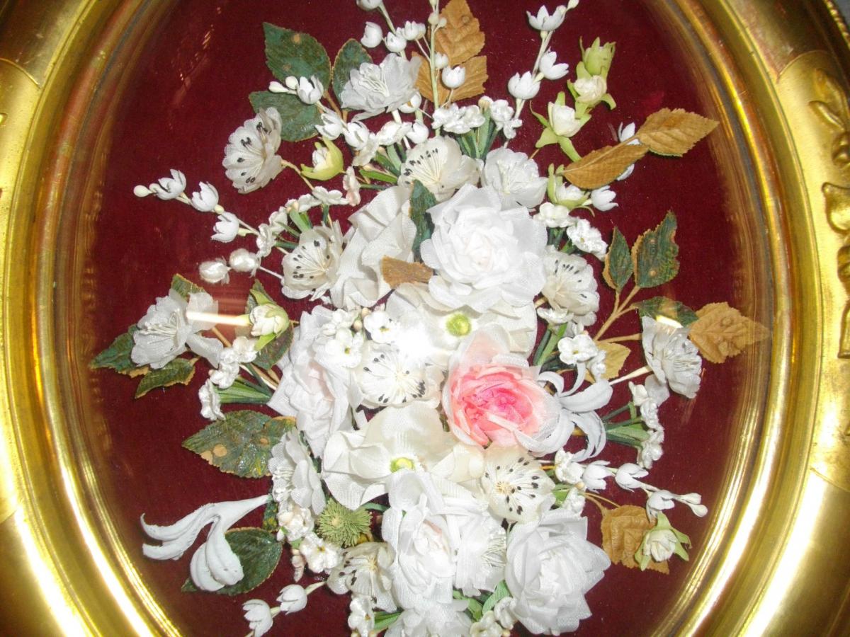 Cadre Ovale Bois Dore Verre Bombe-photo-3