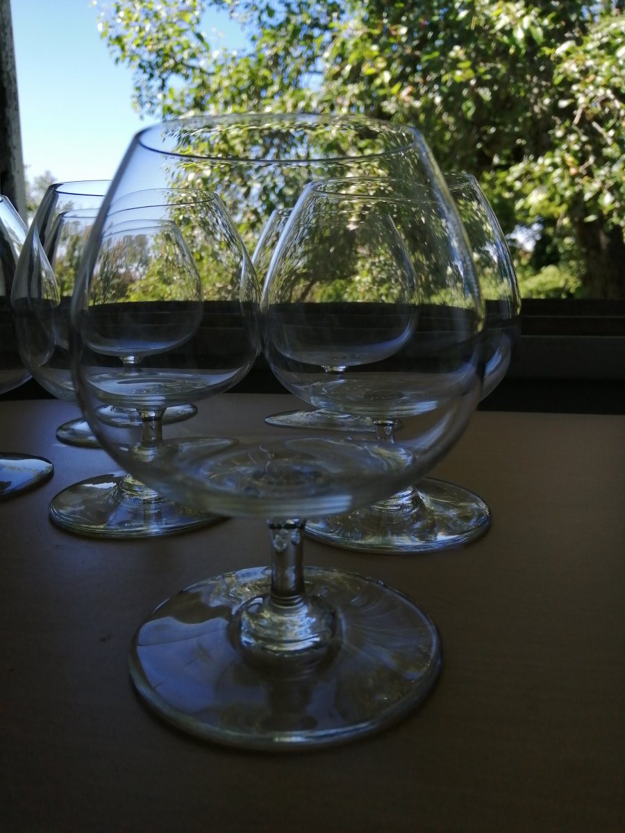 Seven Baccarat Crystal Wine Glasses-photo-2
