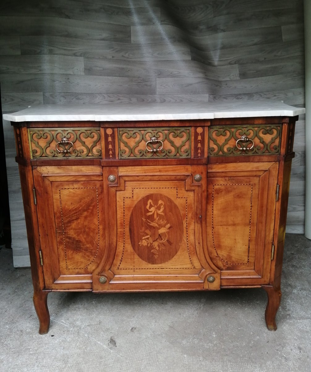 Transition Marquetry And Bronze Dresser-photo-4