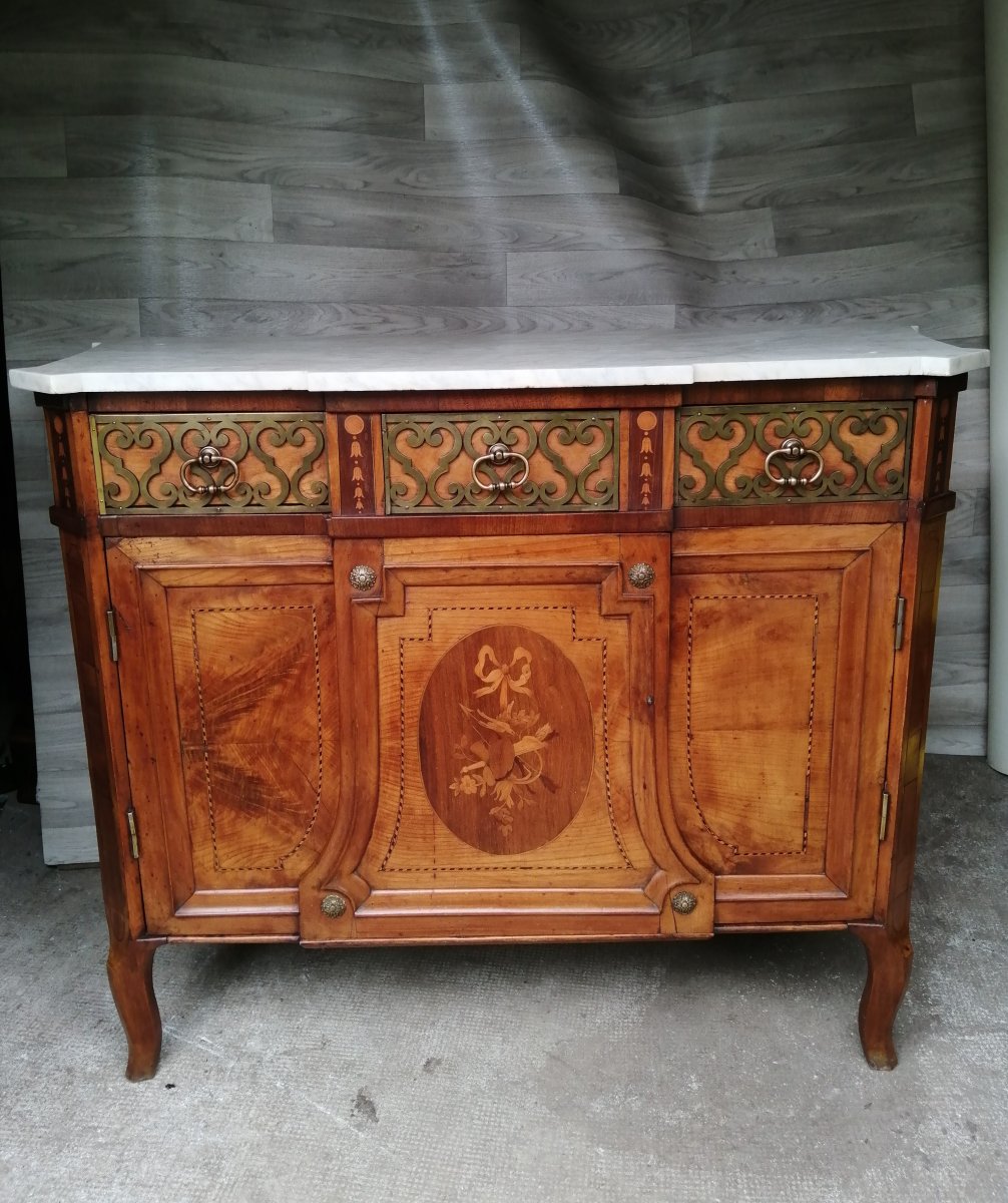 Buffet Commode Transition Marqueterie Et Bronze 