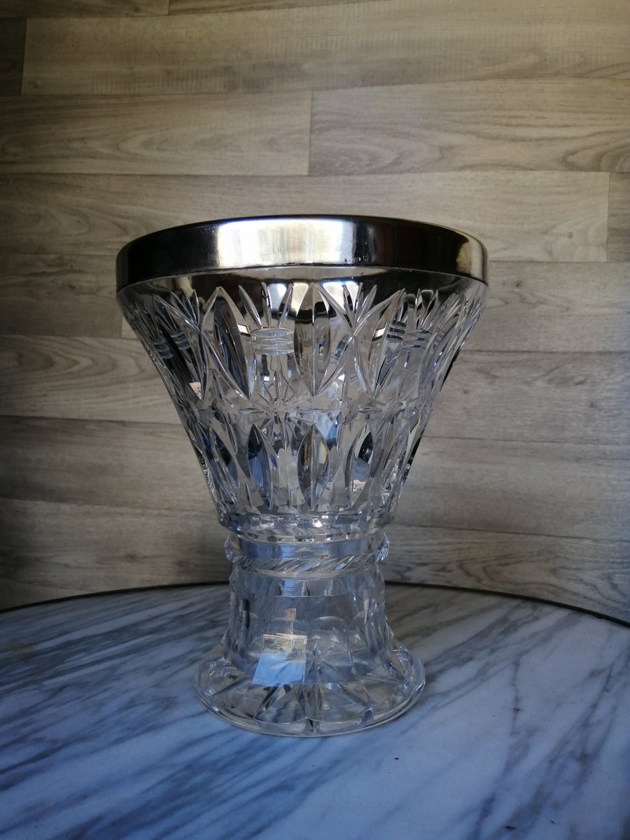 Grand Vase Cristal Et Argent Massif saint louis baccarat-photo-1
