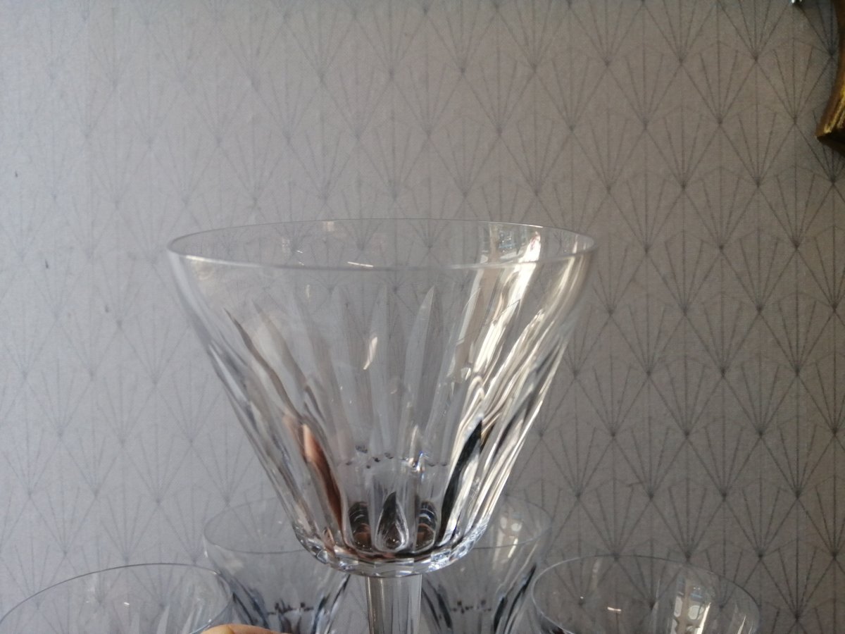 Six Baccarat Crystal Water Glasses Service-photo-4