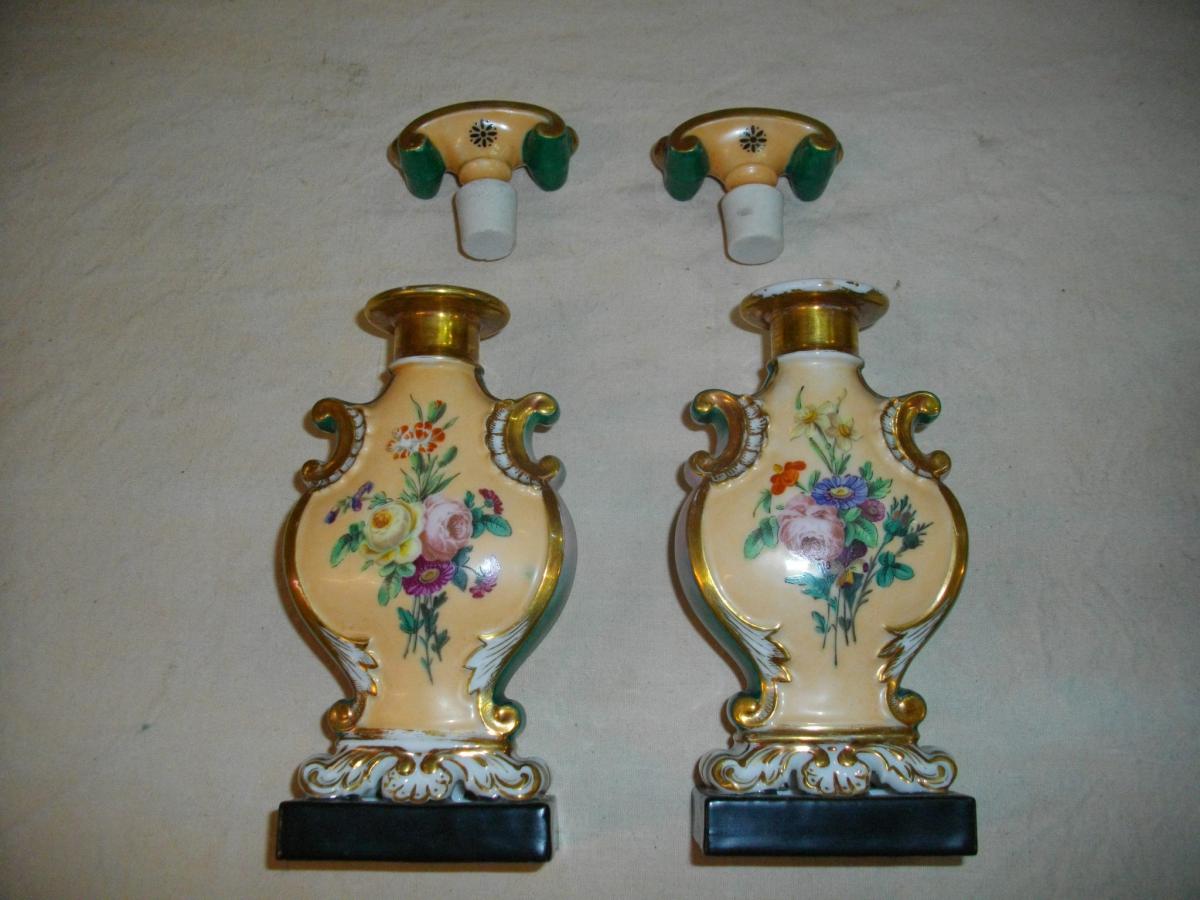 Perfume Bottle Pair Porcelain Paris 19eme-photo-2