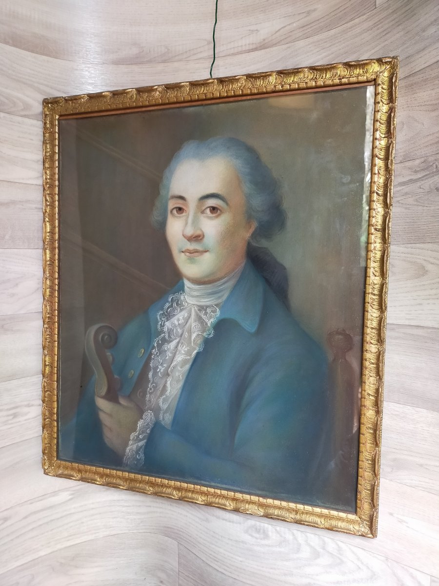 le musicien Portrait d&#039;Homme En Costume XVIII&egrave;me 