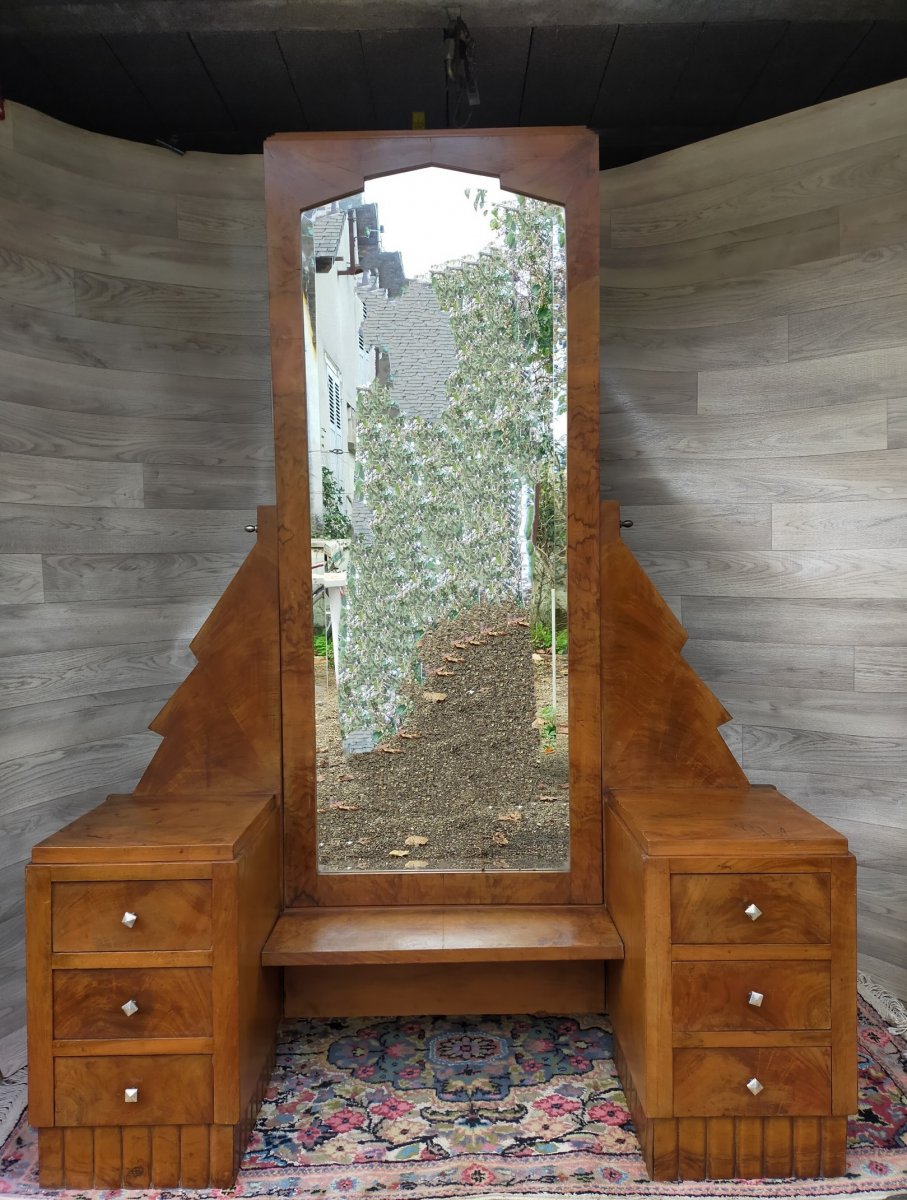 Coiffeuse Art D&eacute;co Miroir Psych&eacute; 