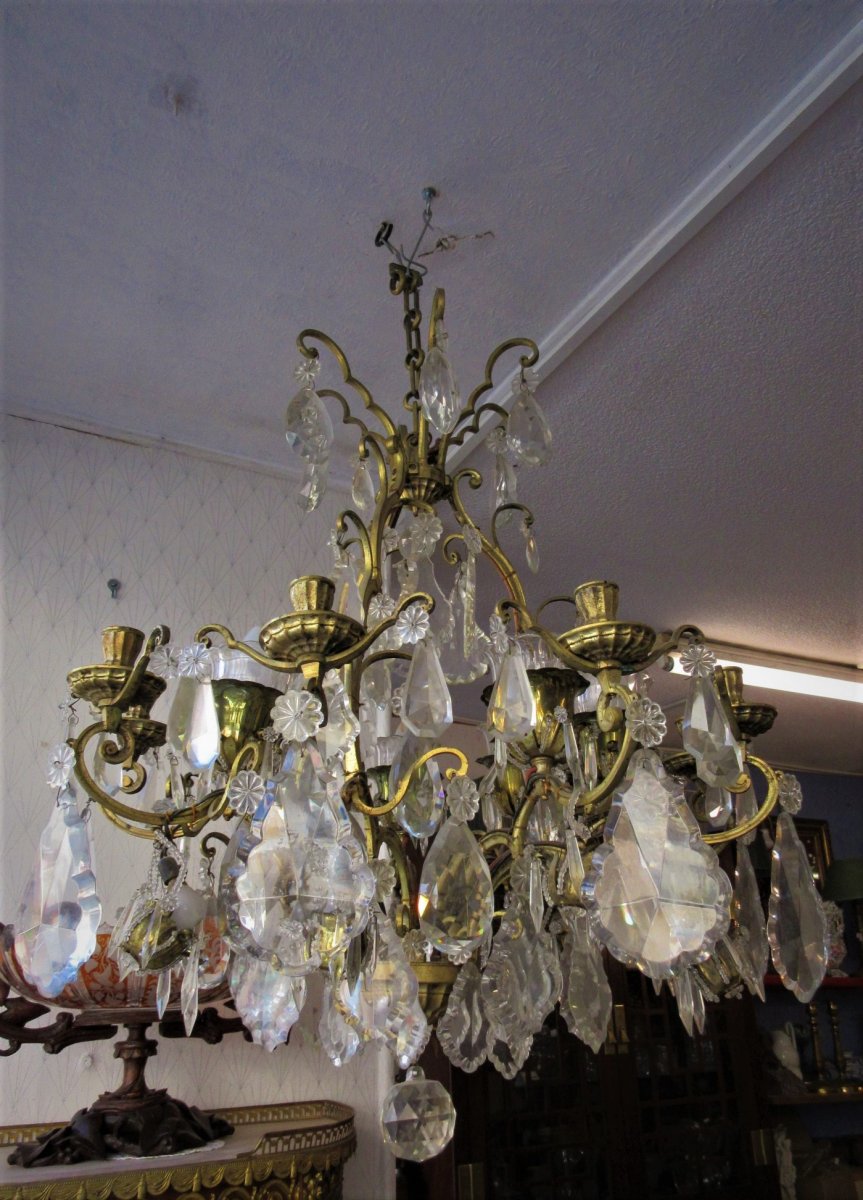 Chandelier 24 Arms Of Light Bronze And Crystal (baccarat Saint Louis)-photo-3
