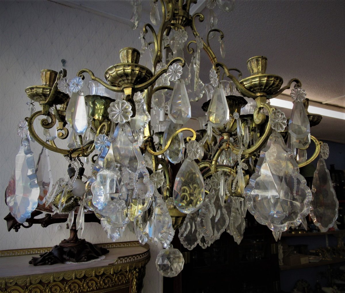 Chandelier 24 Arms Of Light Bronze And Crystal (baccarat Saint Louis)-photo-4