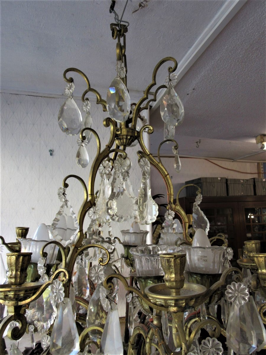 Chandelier 24 Arms Of Light Bronze And Crystal (baccarat Saint Louis)-photo-1