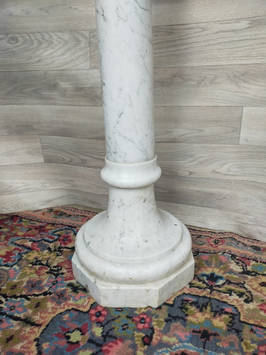 19th Century White Marble Column-photo-2