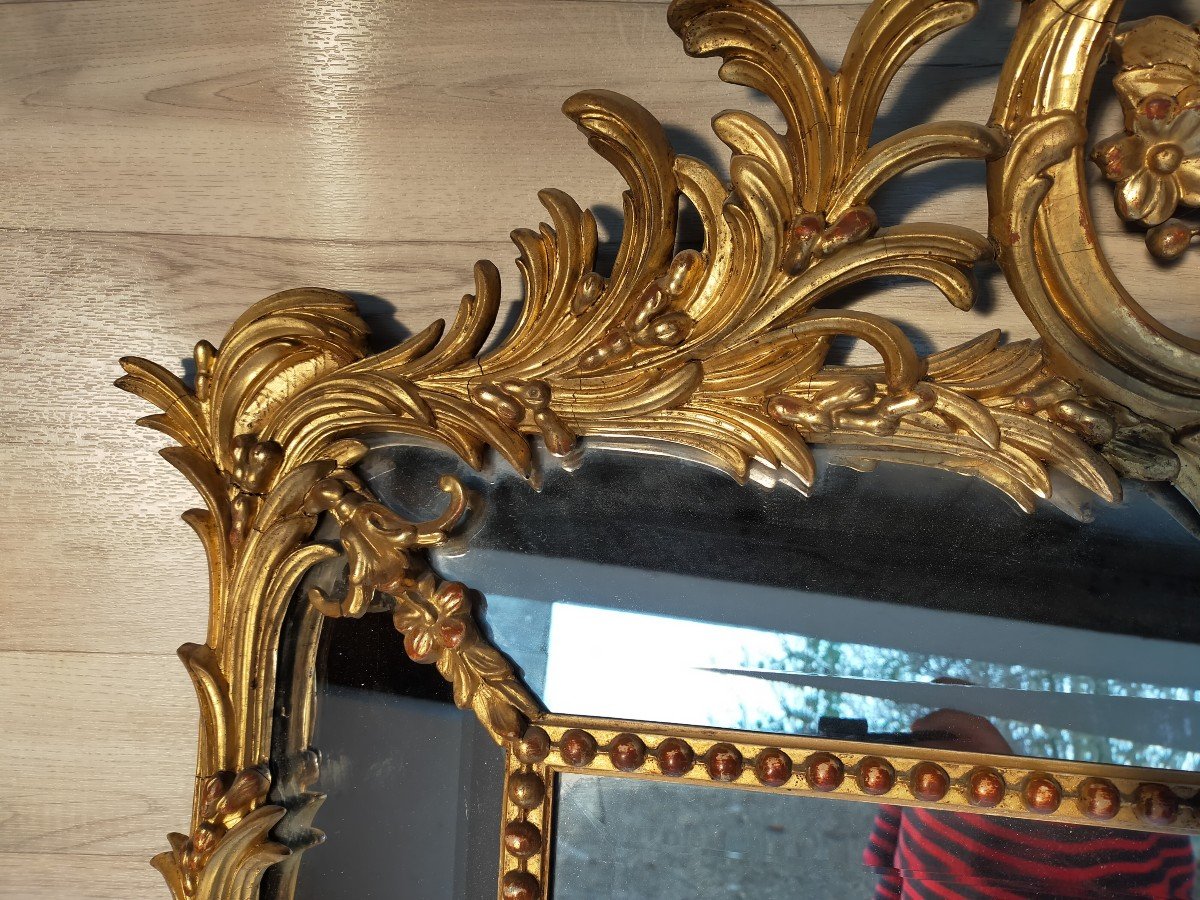 Mirror With Beads Gilding With Gold Leaves (beads) -photo-4