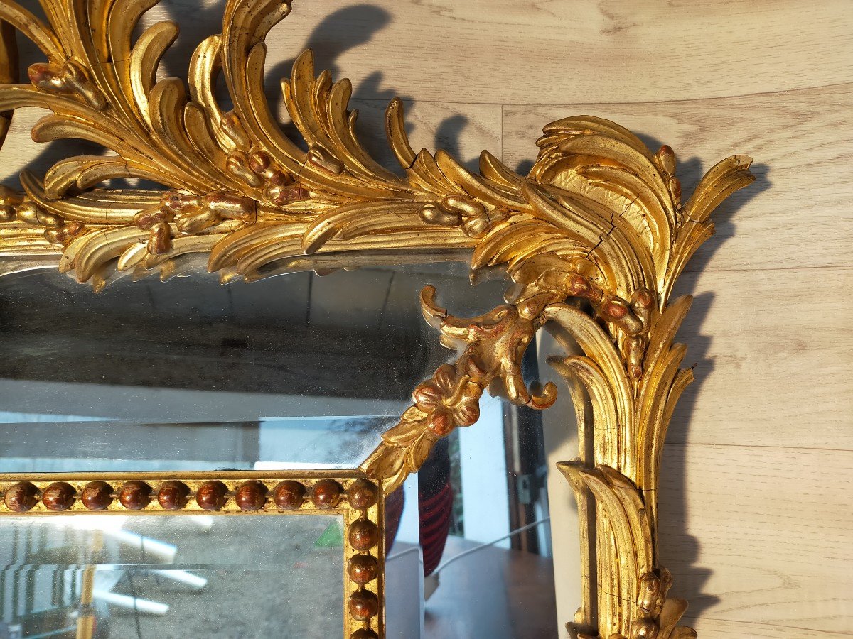 Mirror With Beads Gilding With Gold Leaves (beads) -photo-1