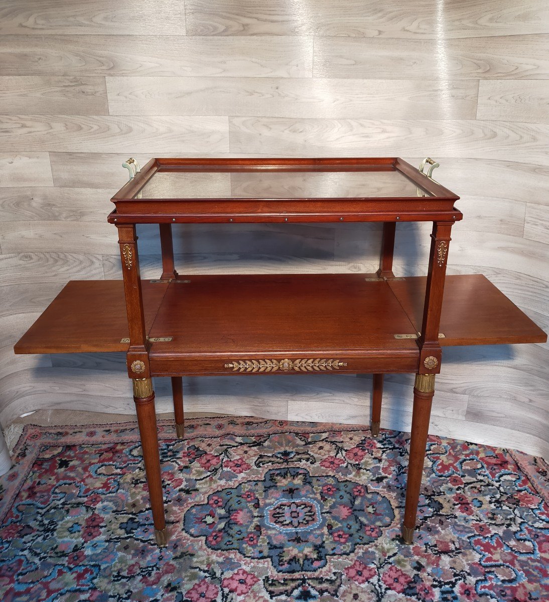 Maison Jansen Mahogany And Gilt Bronze Serving And Tea Table