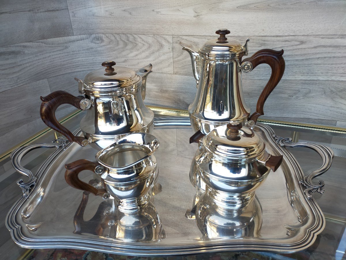 Christofle Gabriel Tea And Coffee Service In Sterling Silver