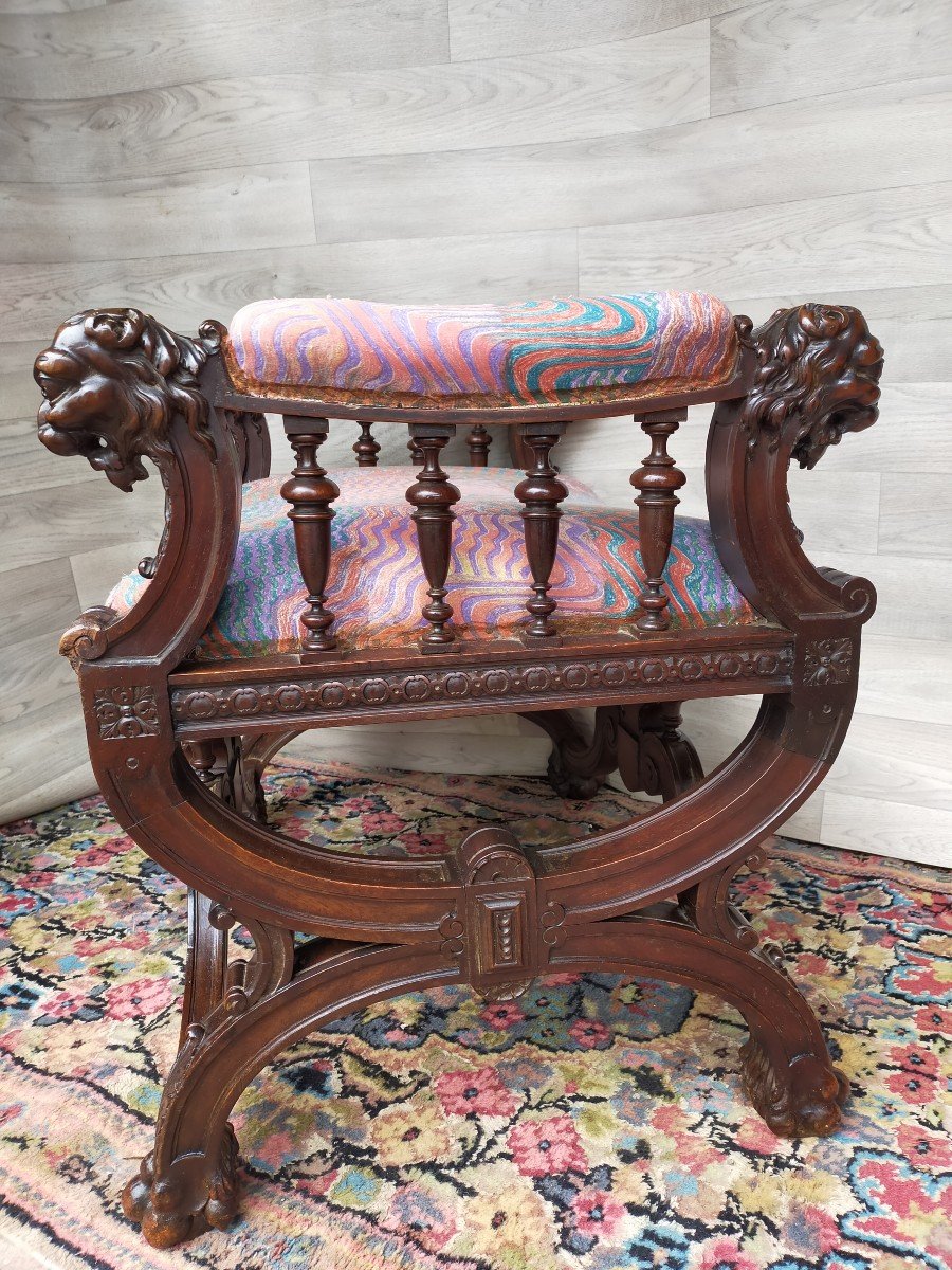 Gabriel Viardot Small Neo Gothic Bench, Renaissance-photo-2