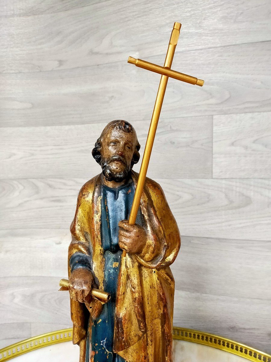 Saint Character Holding The Cross XVIIIth-photo-4