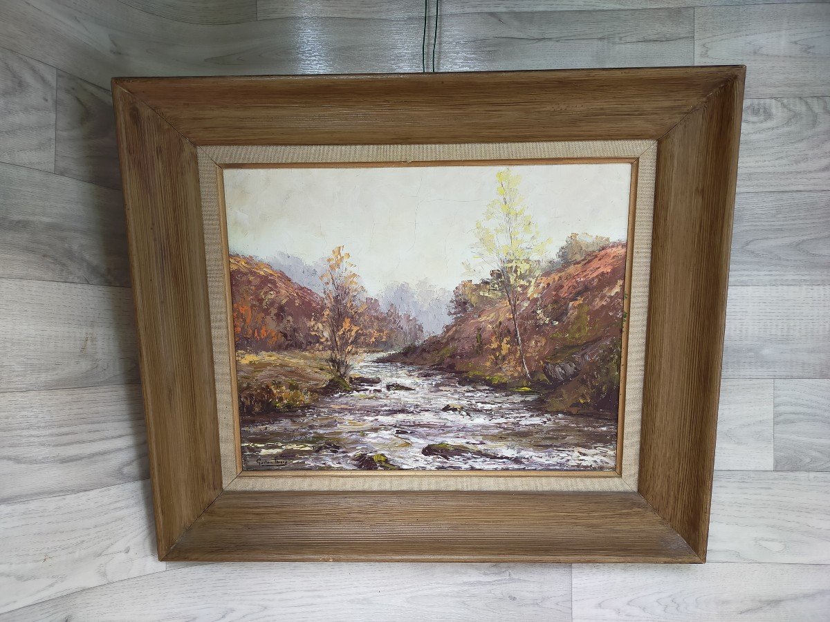 Gaston Thiery  Eaux Vives Sur La Creuse Au Soleil d&#039;Automne &eacute;cole De Crozant, Creuse-photo-1