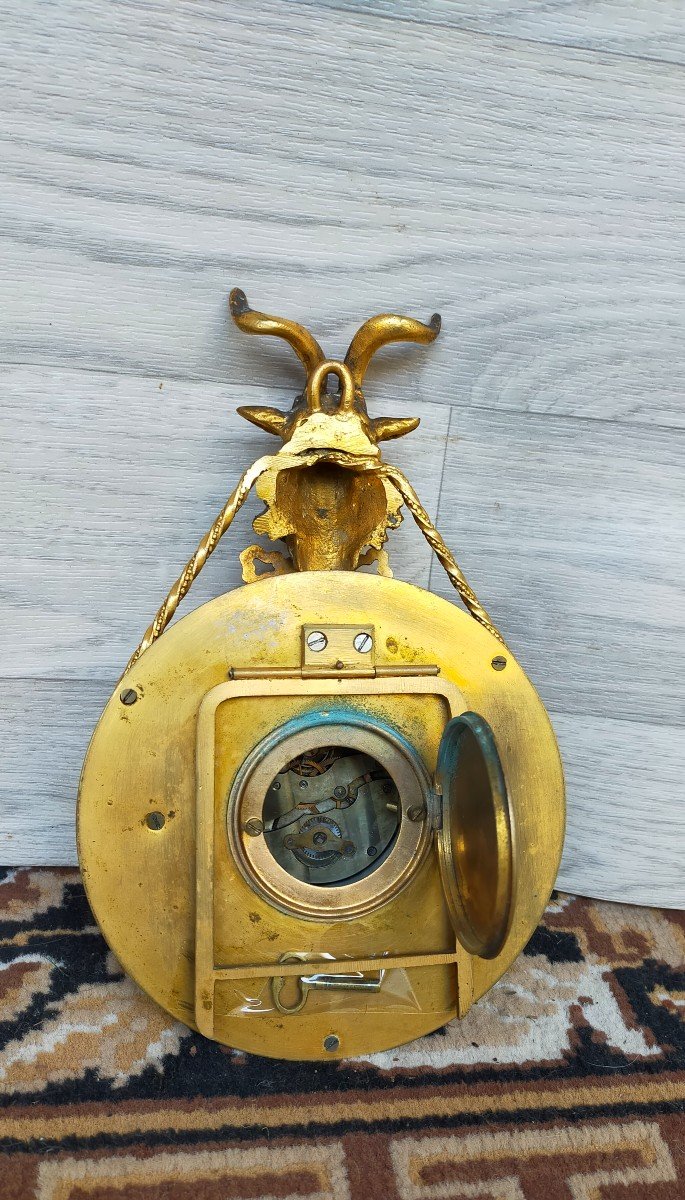 Petit Cartel louis xvi En Bronze Doré ( Pendule, horloge)-photo-1