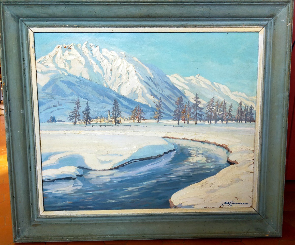Samedan Haute Engadine  Suisse Robert Kammerer (1882-1965)( montagne wibault,contencin abrate )