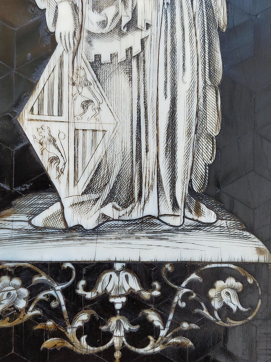 Petit Meuble Cabinet Trois Portes A D&eacute;cor De Marqueterie d&#039;Ivoire  Ferdinando Pogliani-photo-1