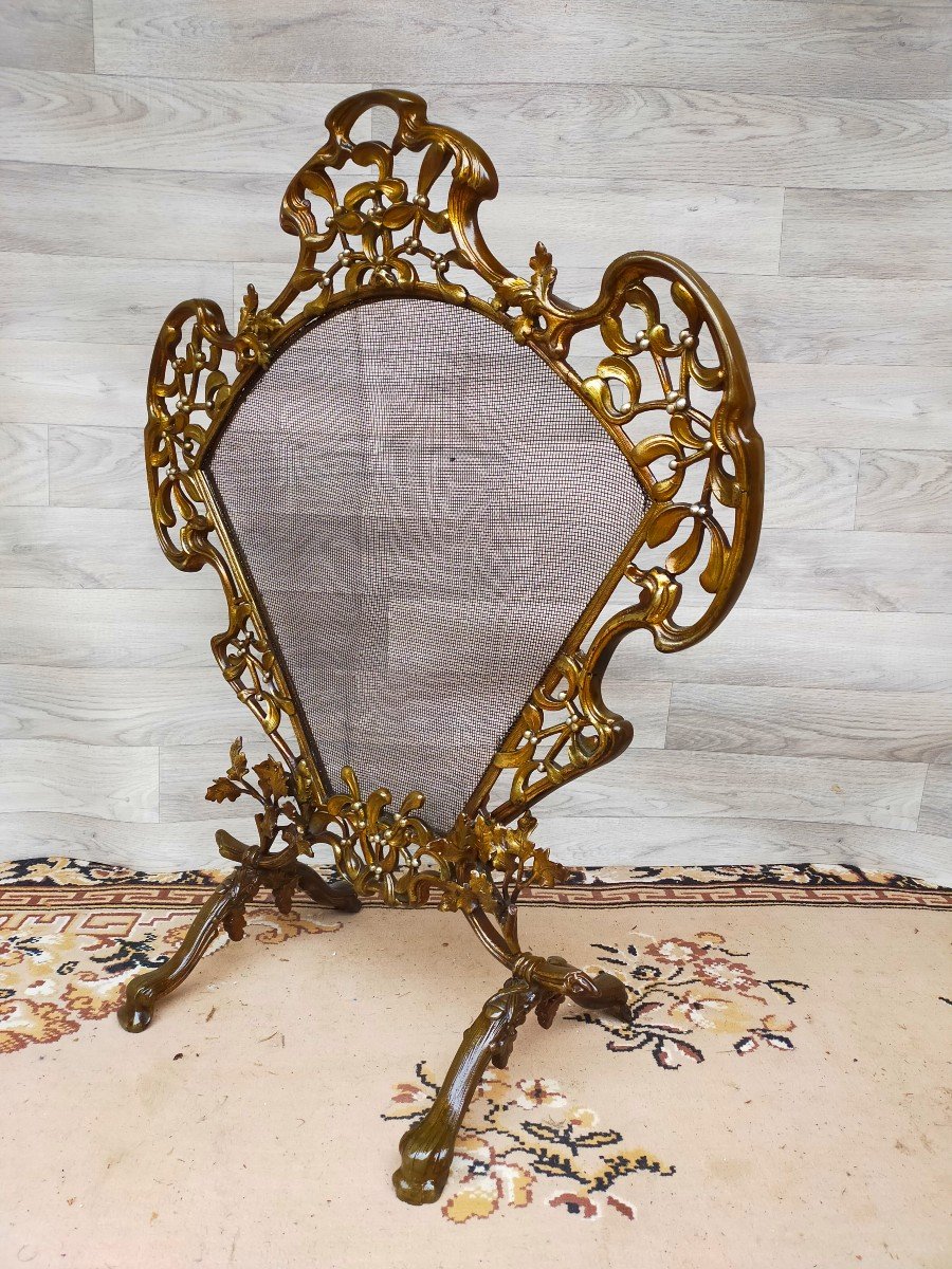 Art Nouveau Fireplace Screen Jules Jouant (1863-1921) Spark Screen-photo-2