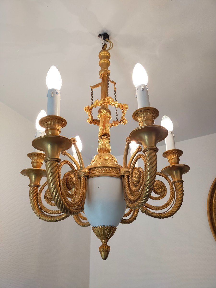 Lustre En Bronze Dor&eacute; style louis xvi-photo-1