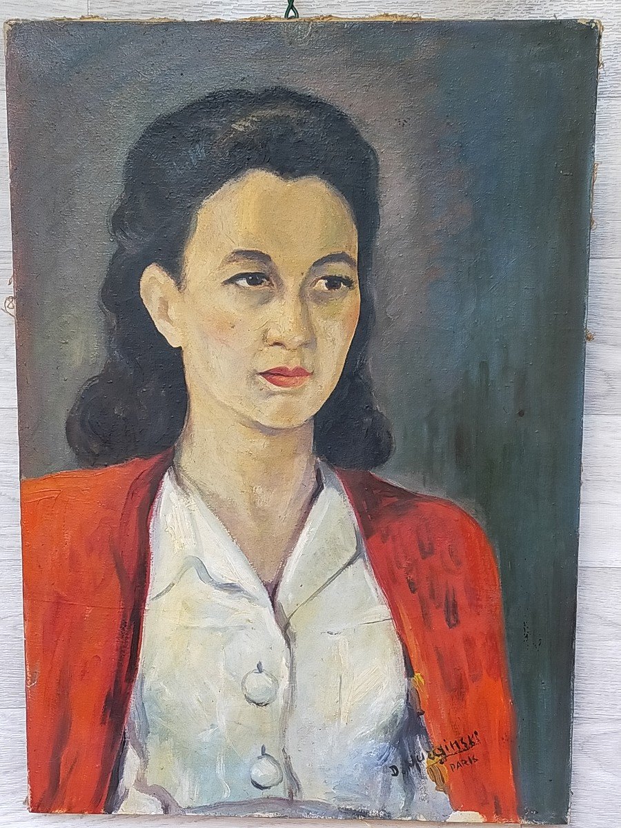 David Murginski Peintre Isra&eacute;lien Portrait De Femme 