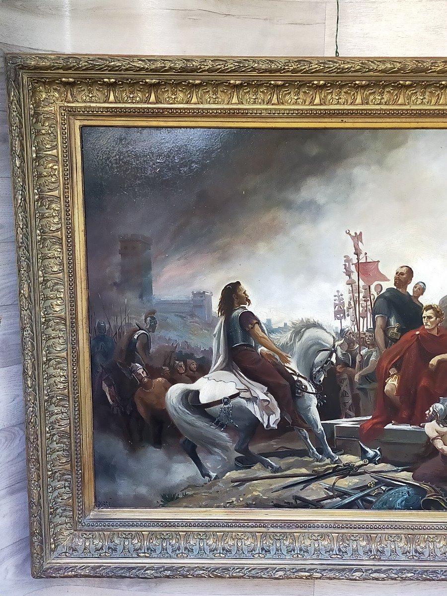Tableau Historique La Bataille d&#039;Alesia Vercingetorix Contre Jules C&eacute;sar-photo-3
