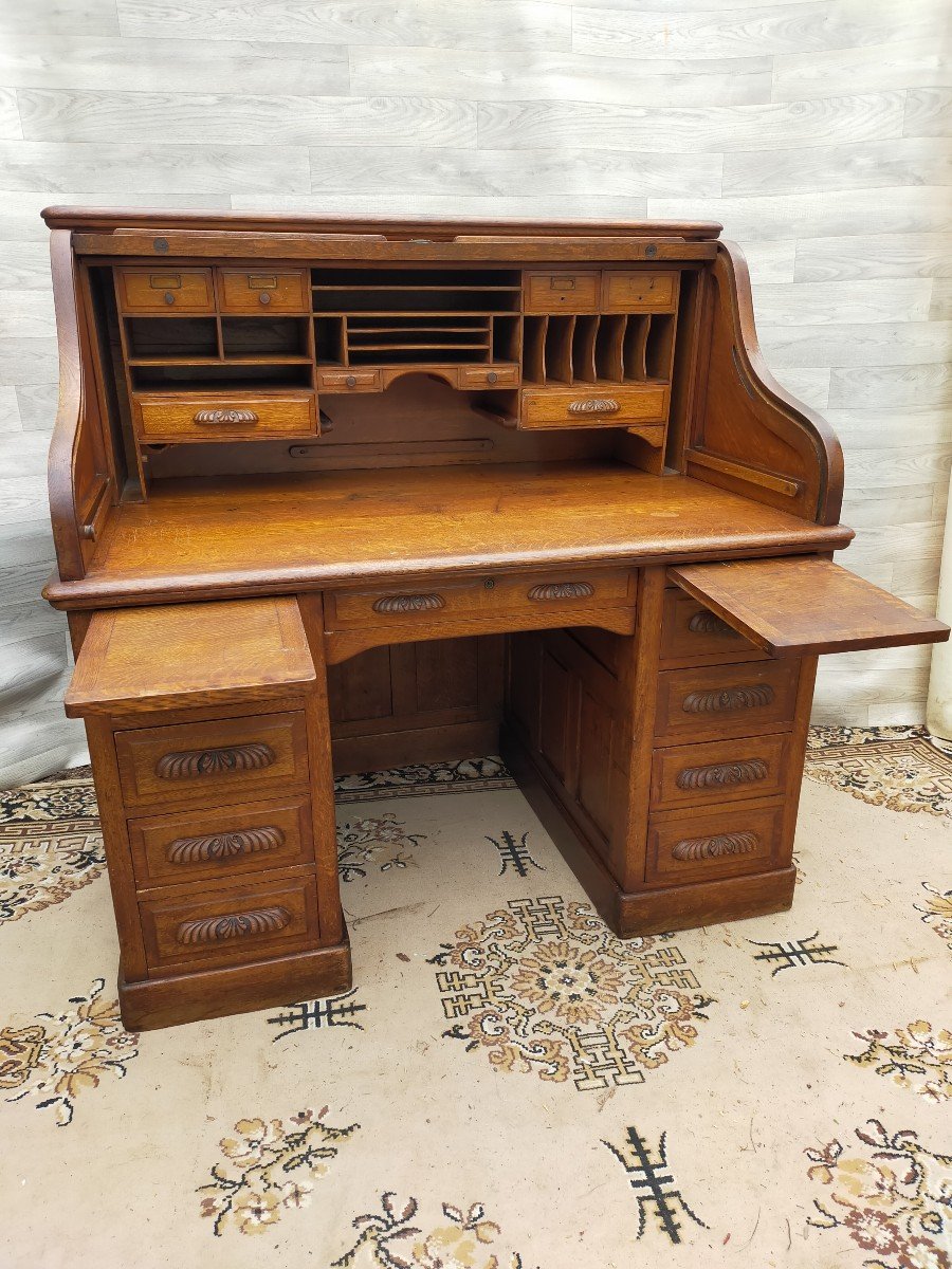 Large American Desk Stamped Shannon-photo-4