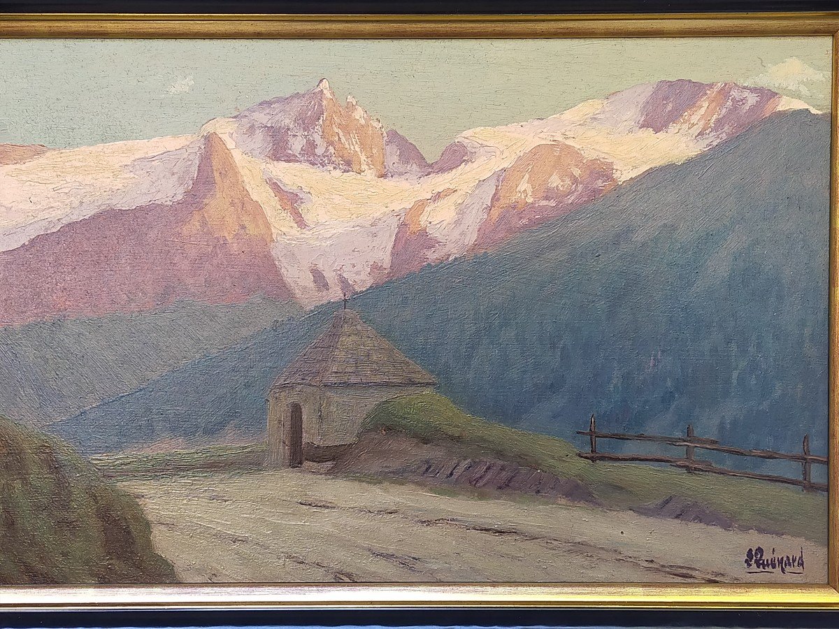 Saint Anne Du Chazelet Oratory And La Meije Lucien Quenard Painter Of The Mountains-photo-3