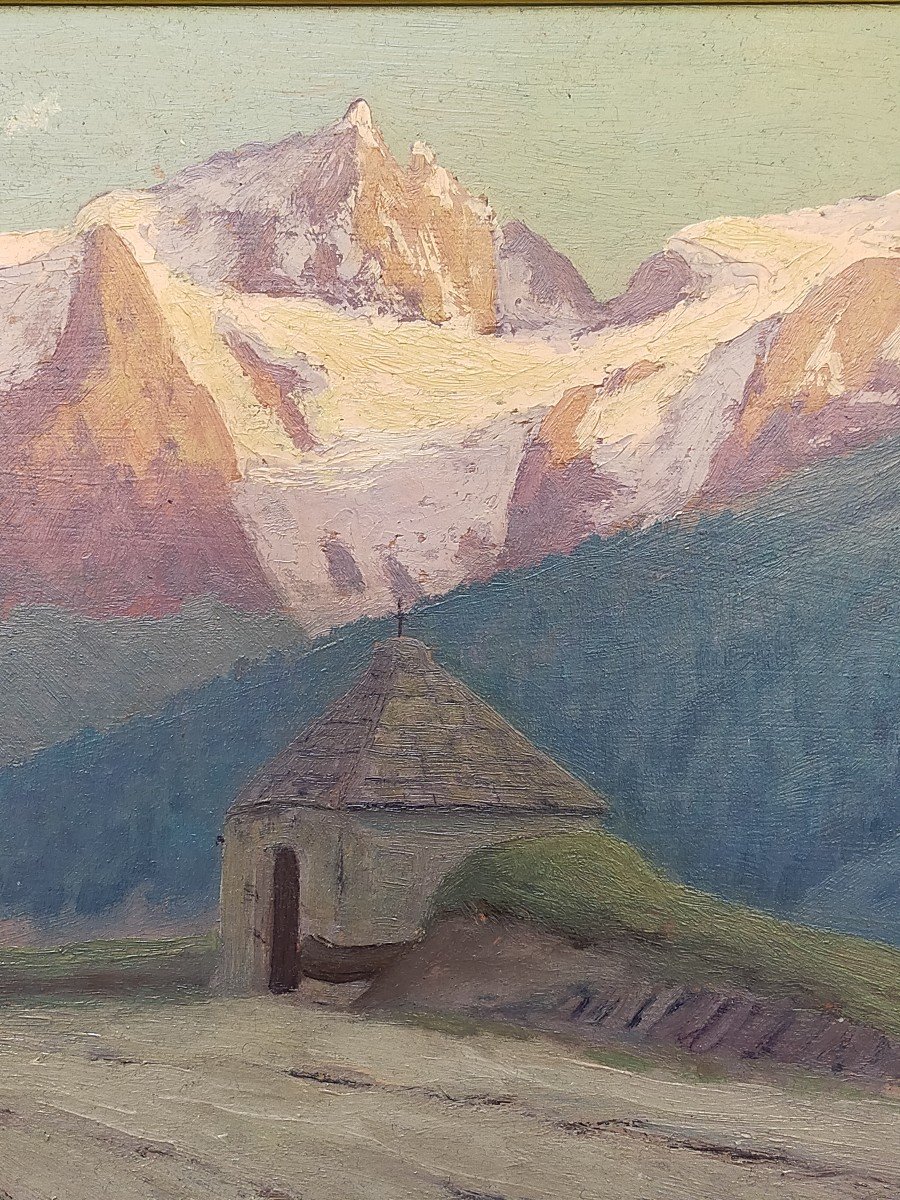 Saint Anne Du Chazelet Oratory And La Meije Lucien Quenard Painter Of The Mountains-photo-4