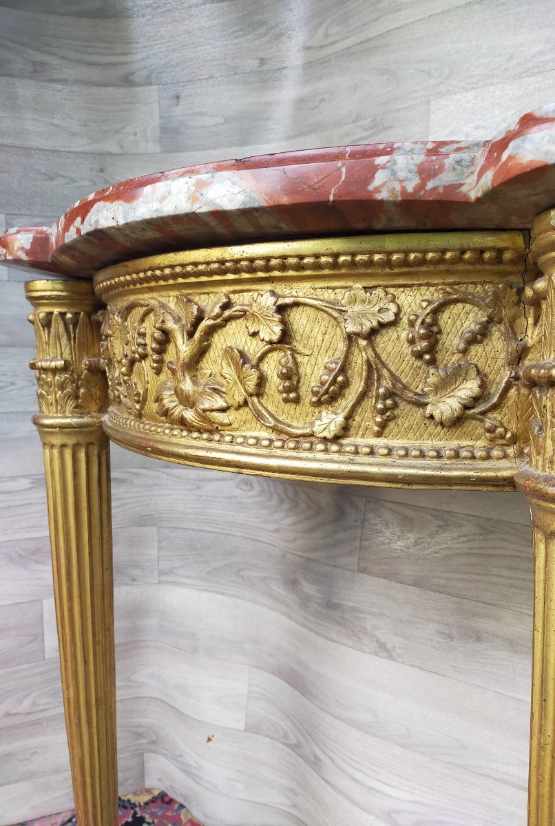 Console In Golden Wood Louis XVI Period-photo-3