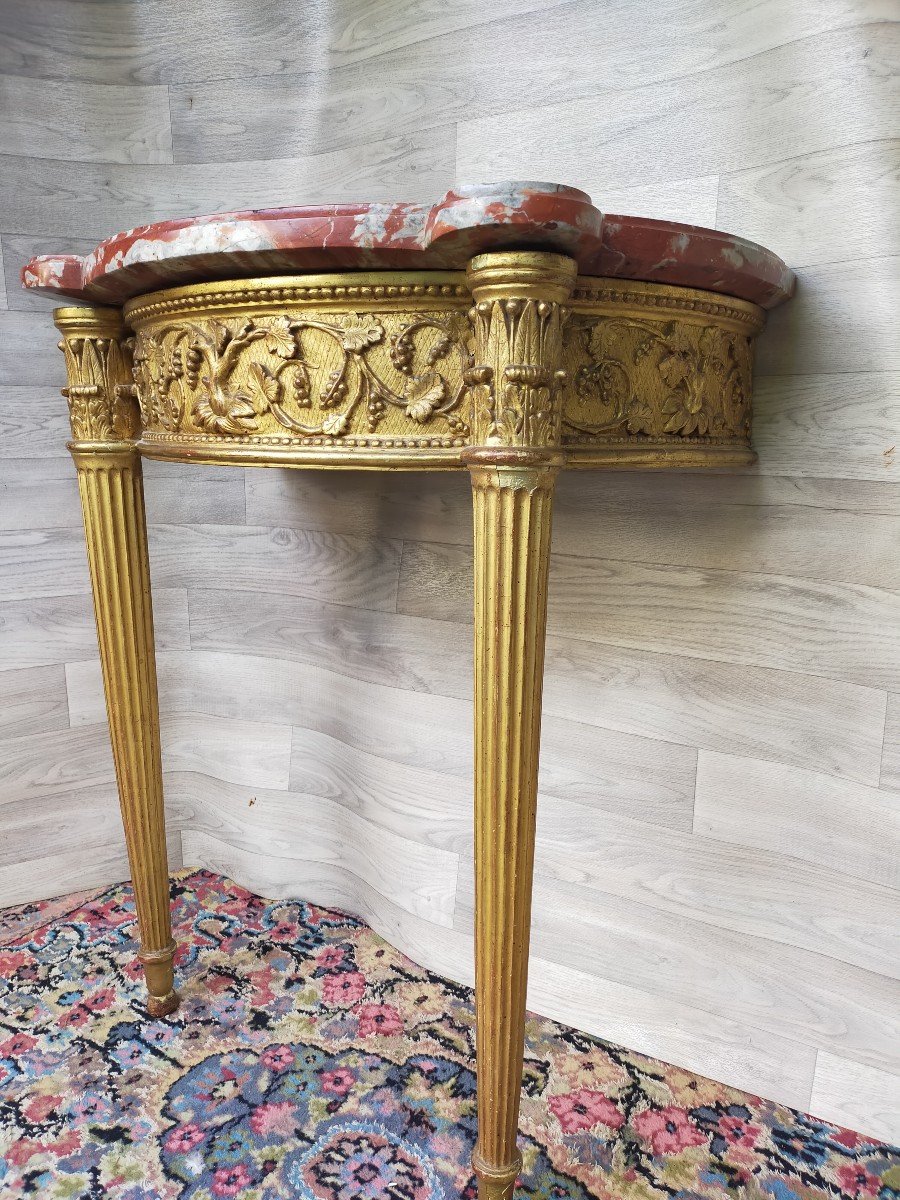 Console In Golden Wood Louis XVI Period-photo-1