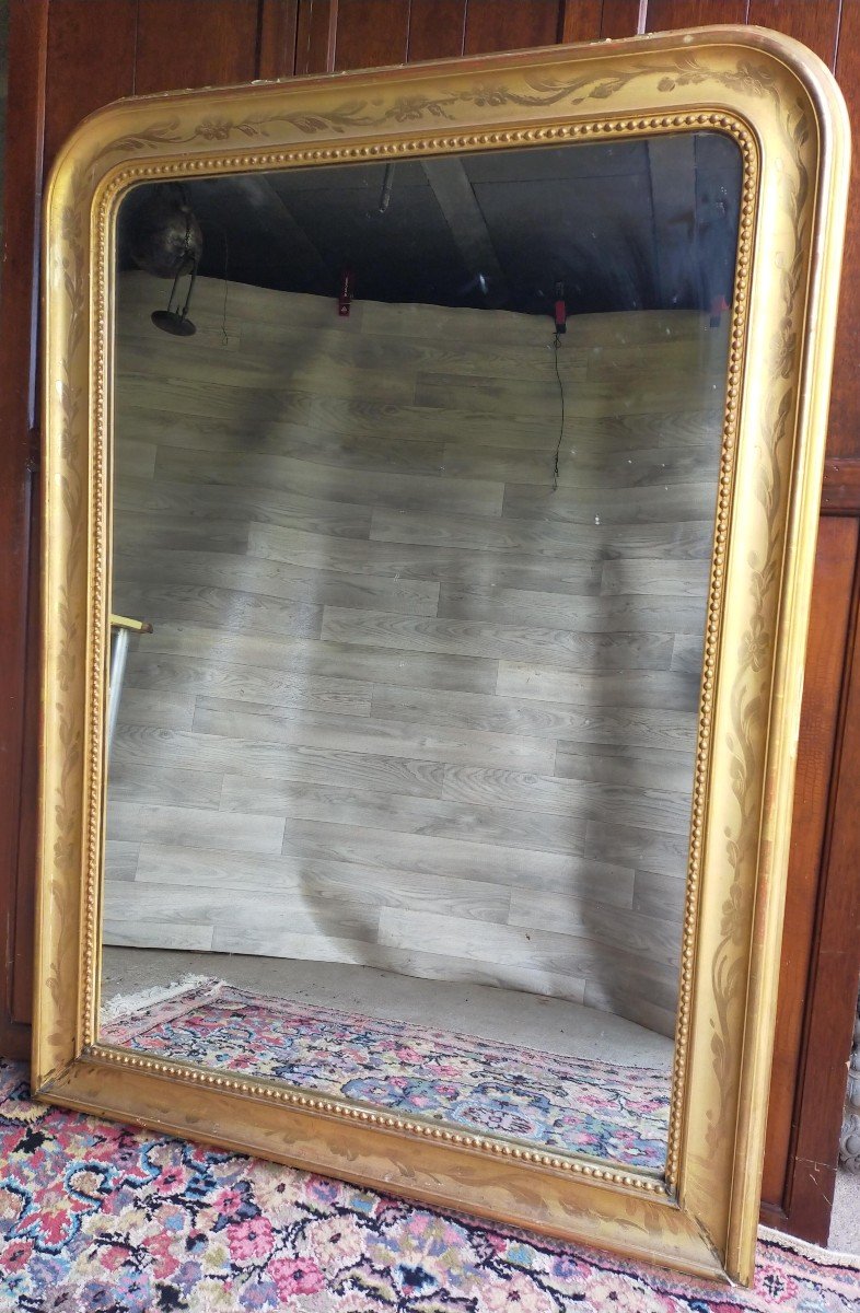 Large Louis Philippe Gilding Mirror With Gold Leaf