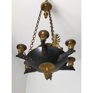 Empire Period Chandelier Aux Aigles In Gilt Bronze