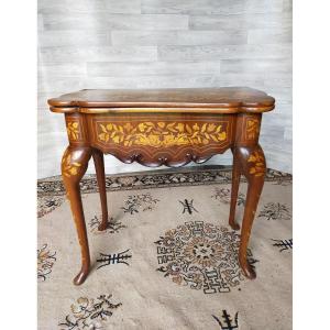 Table De Jeux avec &eacute;chiquier Du XVIII&egrave;me En Marqueterie ,console (travail Hollandais)