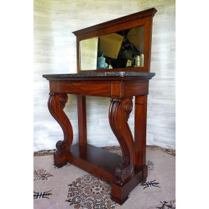 Small Console In Flamed Mahogany