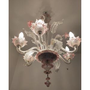 Murano Glass Chandelier With Six Arms Of Light