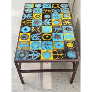 Capron Vallauris Style Ceramic Coffee Table