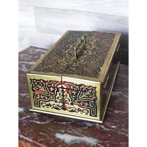 Inkwell, Plumer In Boulle Marquetry Vervelle Aine