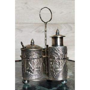 Asian Silver Salt And Pepper Shaker